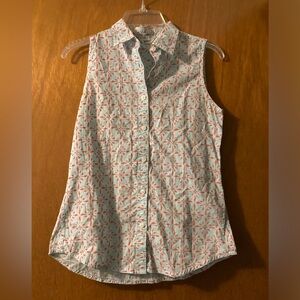 Womens Woolrich Sleeveless Button Up Shirt Top Size XS
